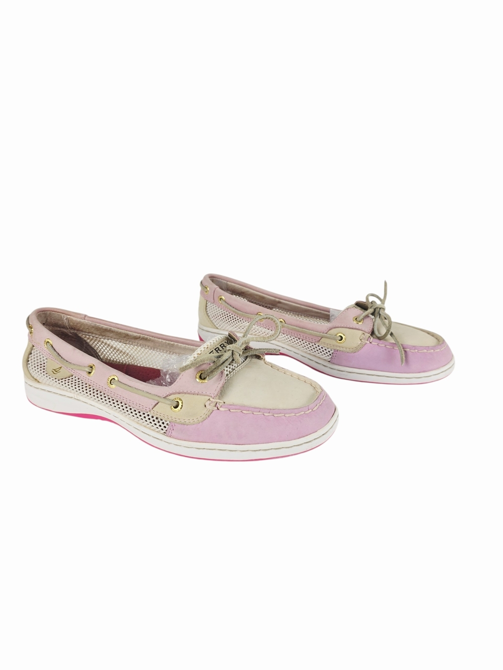 Sperry Saltwater Two-Tone Pink Leather Boat Shoes - Picture 3 of 12